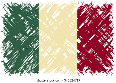 Italian grunge flag. Vector illustration. Grunge effect can be cleaned easily.