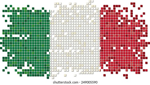 Italian grunge tile flag. Vector illustration Eps 8.