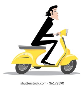 Italian Guy On A Scooter.