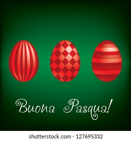 Italian "Happy Easter" bright egg card in vector format.
