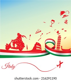 Italian holidays background with flag