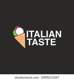 Italian ice cream logo with text, vector logo for branding