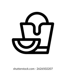 Italian ice. Editable stroke vector icon.