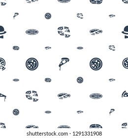 italian icons pattern seamless white background. Included editable filled pizza, hat and bow icons. italian icons for web and mobile.