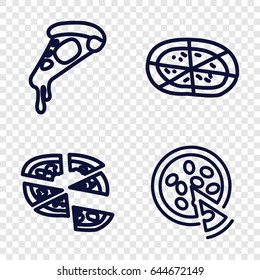 Italian icons set. set of 4 italian outline icons such as