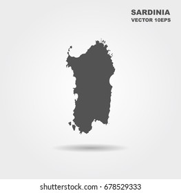 The Italian island of Sardinia. Vector map