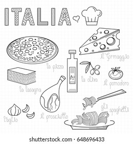italian kitchen design doodle elements