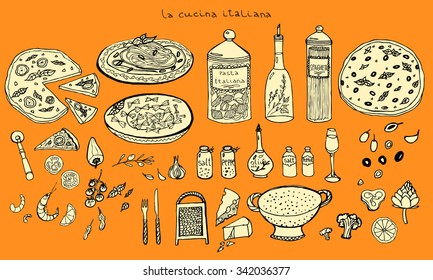 Italian kitchen food set