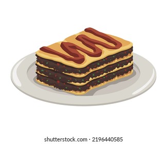 italian lasagna in dish food