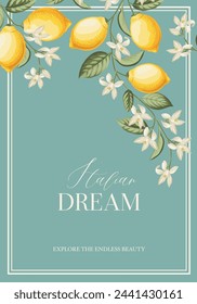 Italian Lemon Poster. Citrus Wall Art.