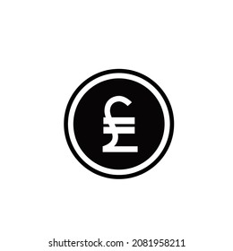 Italian Lira coin monochrome black and white icon. Current currency symbol.