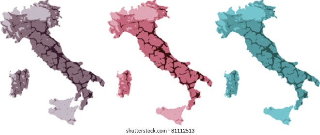 mapa italiano - textura de piedra