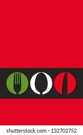 Italian menu design with cutlery symbols