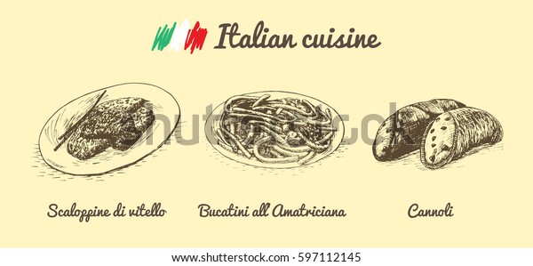 イタリアのメニューモノクロイラスト イタリア料理のベクターイラスト のベクター画像素材 ロイヤリティフリー