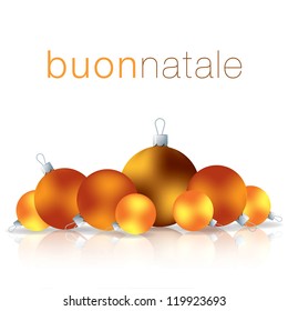 Italian Merry Christmas bauble card in vector format.