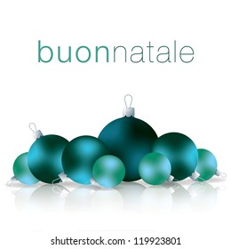 Italian Merry Christmas bauble card in vector format.