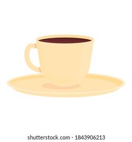 Italian morning coffee cup icon. Cartoon of italian morning coffee cup vector icon for web design isolated on white background