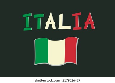 Italian Named Text Vector Italy Flag Stock Vector (Royalty Free ...