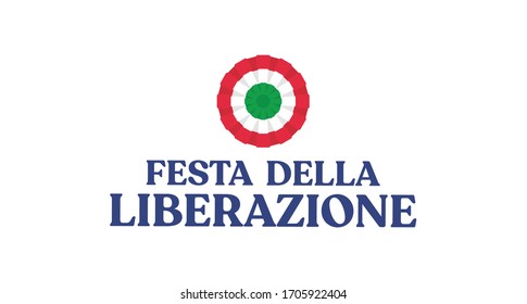 Italian national day, liberation fest. Italy cockade for independence commemoration. Vector design elements.