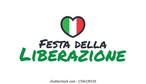 Italian national day, liberation fest. Italy independence commemoration. Vector design elements.