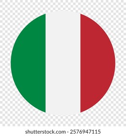 Italian national flag in circle