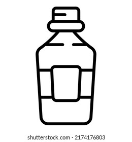 Italian oil bottle icon outline vector. Olive plant. Virgin extra