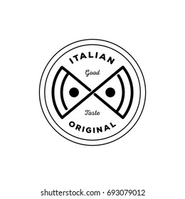 Italian original pizza logo design with creative pizza in infinity symbol