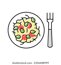 italian pasta color icon vector. italian pasta sign. isolated symbol illustration