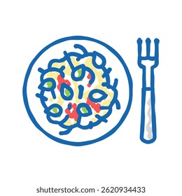 italian pasta doodle icon sketch vector. italian pasta sign. isolated symbol illustration
