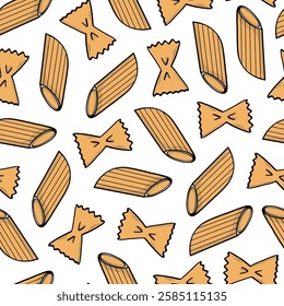 Italian pasta doodles seamless pattern for wallpaper, scrapbooking, stationetry, wrapping paper, textile prints, kitchenware, etc. EPS 10