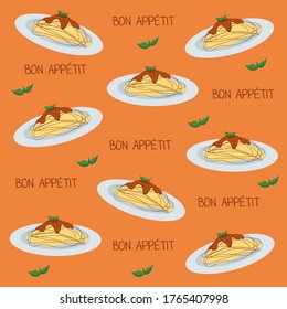 Italian pasta pattern. Pasta illustration
