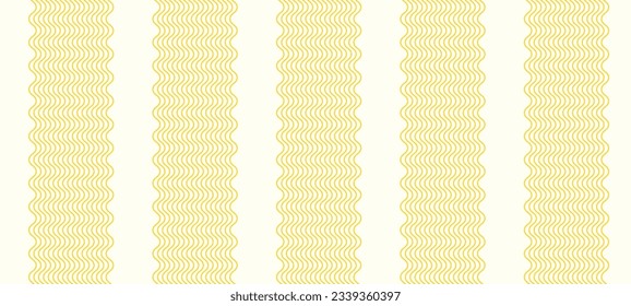 Italian pasta pattern. Spaghetti and ramen noodles on yellow background. Isolated vector illustrations