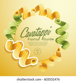 Italian Pasta Types : Cavatappi  : Vector Illustration 