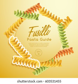 Italian Pasta Types : Fusilli  : Vector Illustration 