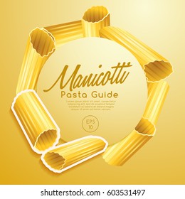 Italian Pasta Types : Manicotti  : Vector Illustration 