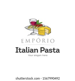 Italian Pasta vector logo design, icon idea for italian restaurant brand