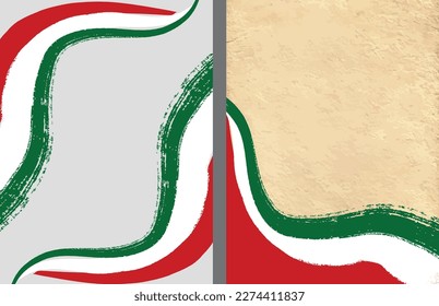 italian patriotic flyer booklet, red, green, white stripes place for text national holidays italy