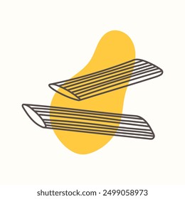 Italian Penne pasta. Traditions of Italian cuisine. Perfect for menu design, packaging, etc.