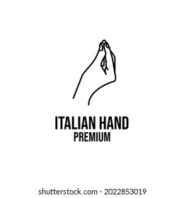 Italian Pinecone Hand Gesture Line Logo Icon Design Vector Illustration