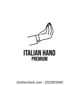 italian pinecone hand gesture line logo icon design vector illustration