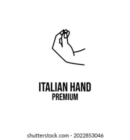 italian pinecone hand gesture line logo icon design vector illustration