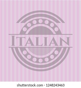 Italian pink emblem. Retro