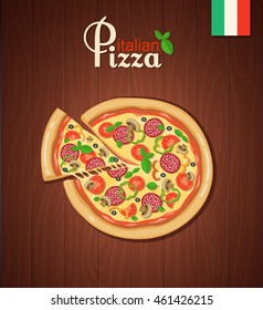 italian pizza banner with place for text eps10