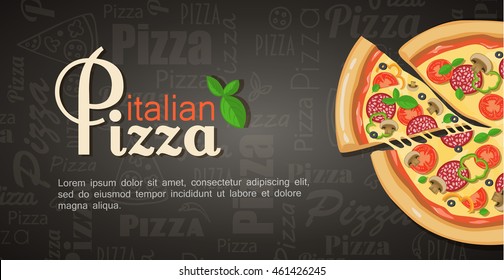 italian pizza banner with place for text eps10