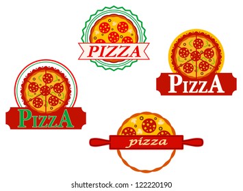 Italian pizza banners and emblems set for cafe and menu design, such a logo template. Jpeg version also available in gallery