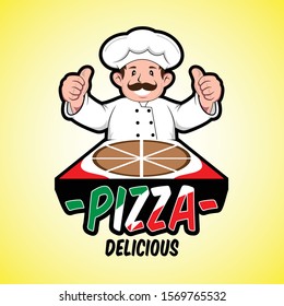 Italian Pizza Chef Logo Mascot Stock Vector (Royalty Free) 1569765532 ...