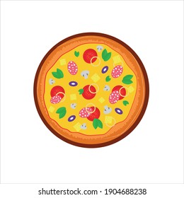 Italian pizza. Colorful Restaurant Tasty food. 	