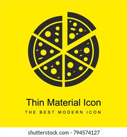 Italian pizza cut into slices bright yellow material minimal icon or logo design