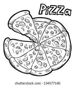 Italian pizza doodle