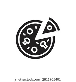 Italian Pizza Filled Icon Vector Illustration